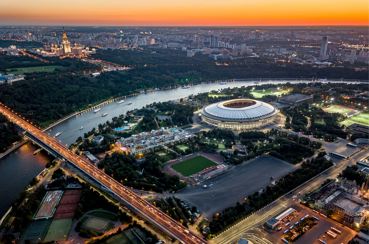 Лужники Москва вид сверху
